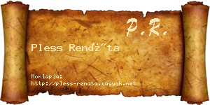 Pless Renáta névjegykártya